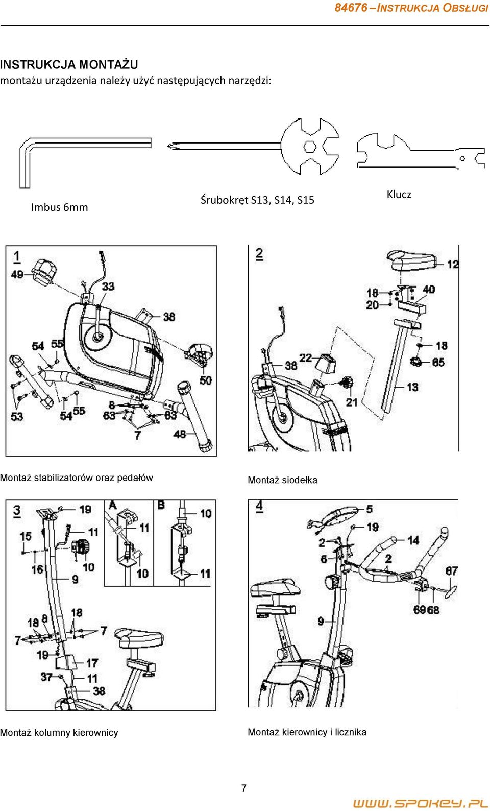 S15 Klucz Montaż stabilizatorów oraz pedałów Montaż