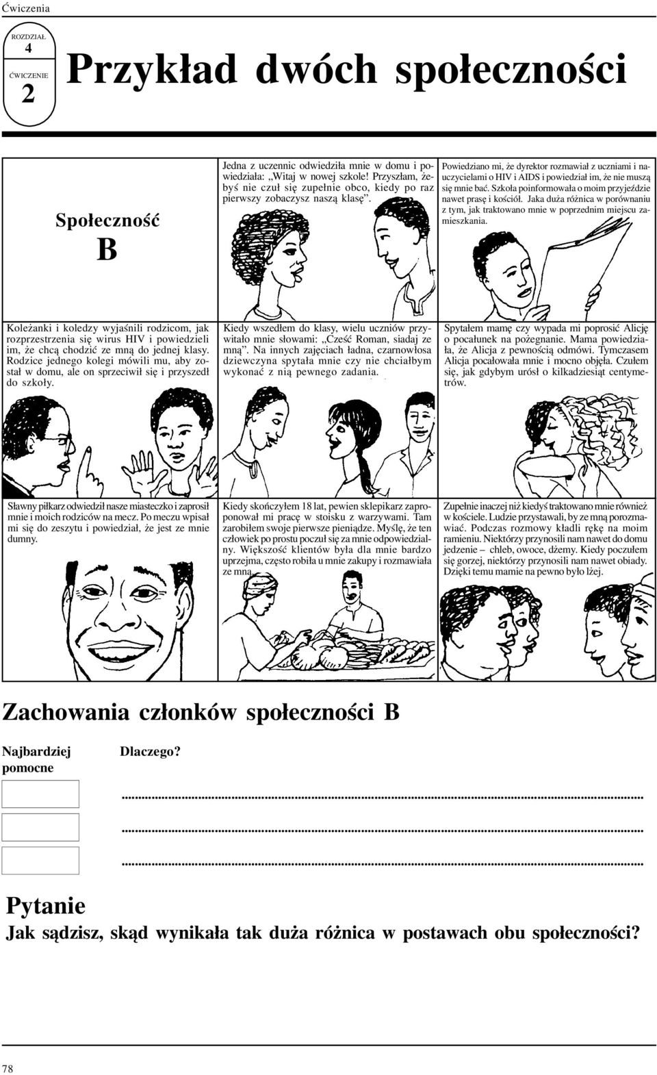 Powiedziano mi, e dyrektor rozmawia³ z uczniami i nauczycielami o HIV i AIDS i powiedzia³ im, e nie musz¹ siê mnie baæ. Szko³a poinformowa³a o moim przyjeÿdzie nawet prasê i koœció³.
