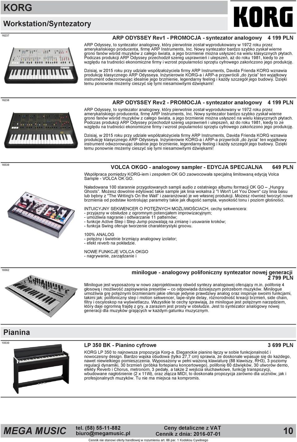 Podczas produkcji ARP Odyssey przechodził szereg usprawnień i ulepszeń, aż do roku 1981, kiedy to ze względu na trudności ekonomiczne firmy i wzrost popularności sprzętu cyfrowego zakończono jego