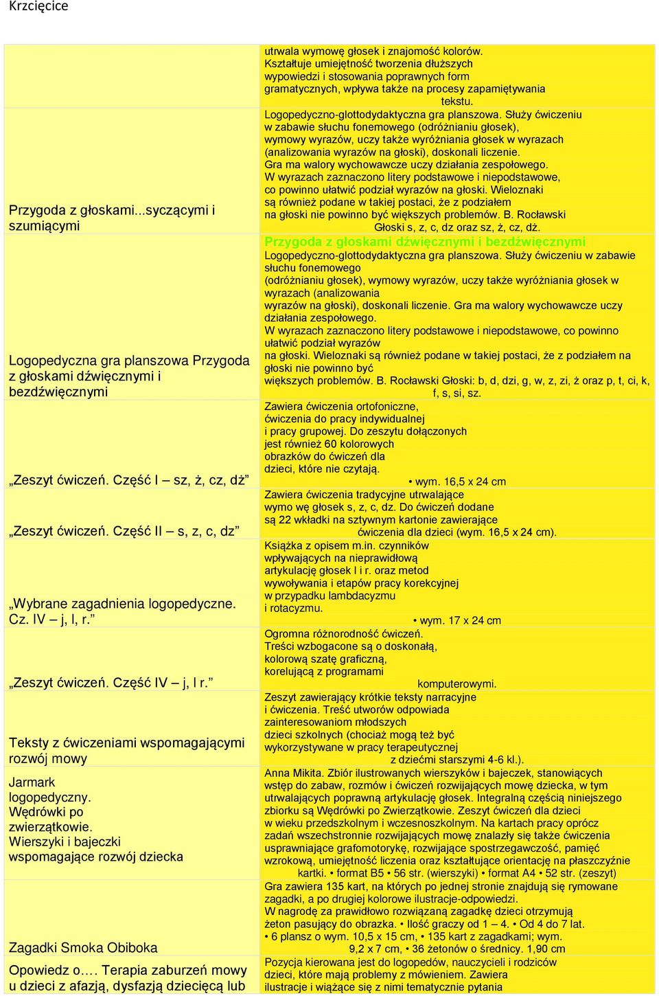 Wierszyki i bajeczki wspomagające rozwój dziecka Zagadki Smoka Obiboka Opowiedz o. Terapia zaburzeń mowy u dzieci z afazją, dysfazją dziecięcą lub utrwala wymowę głosek i znajomość kolorów.