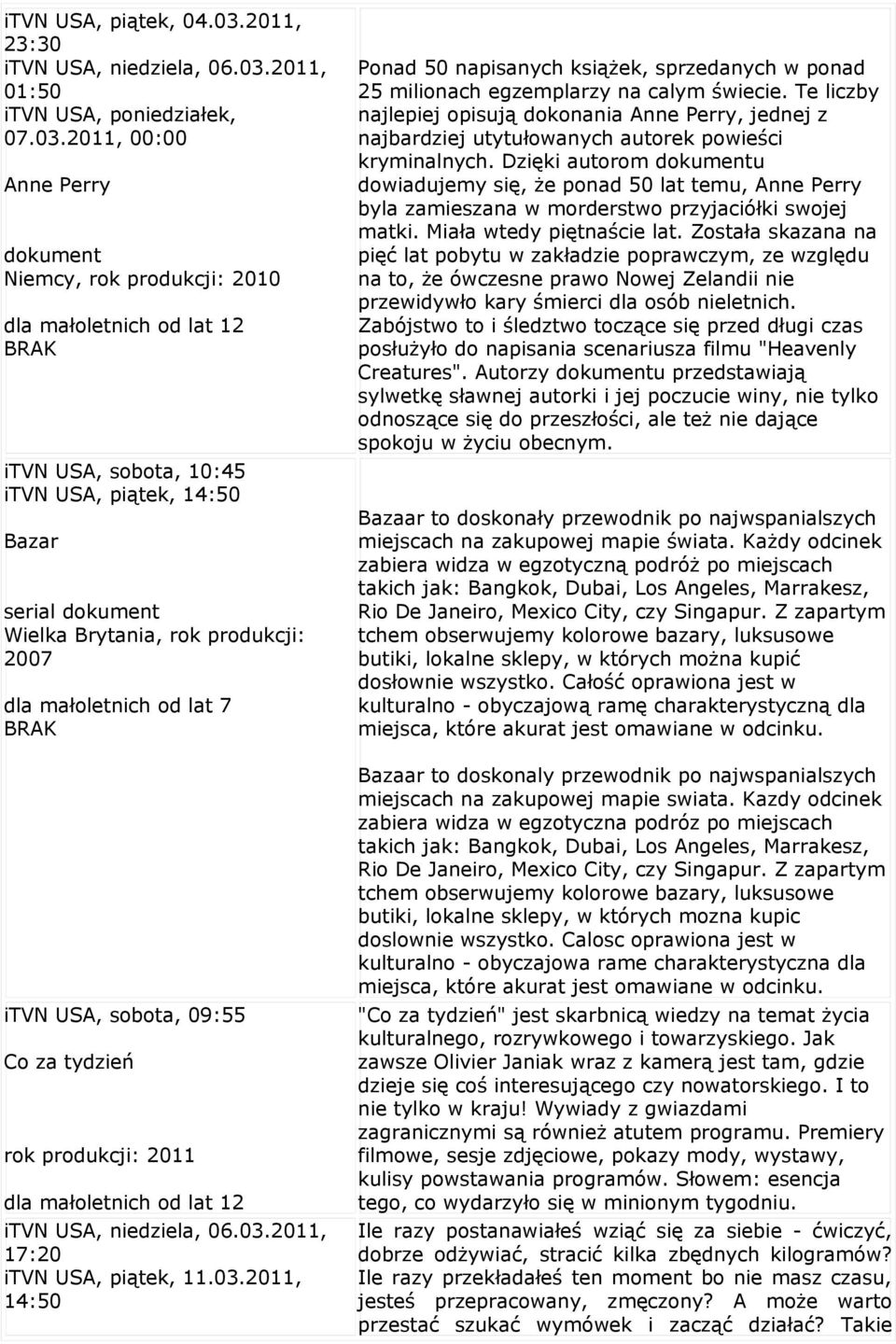 2011, 01:50 itvn USA, poniedziałek, 07.03.