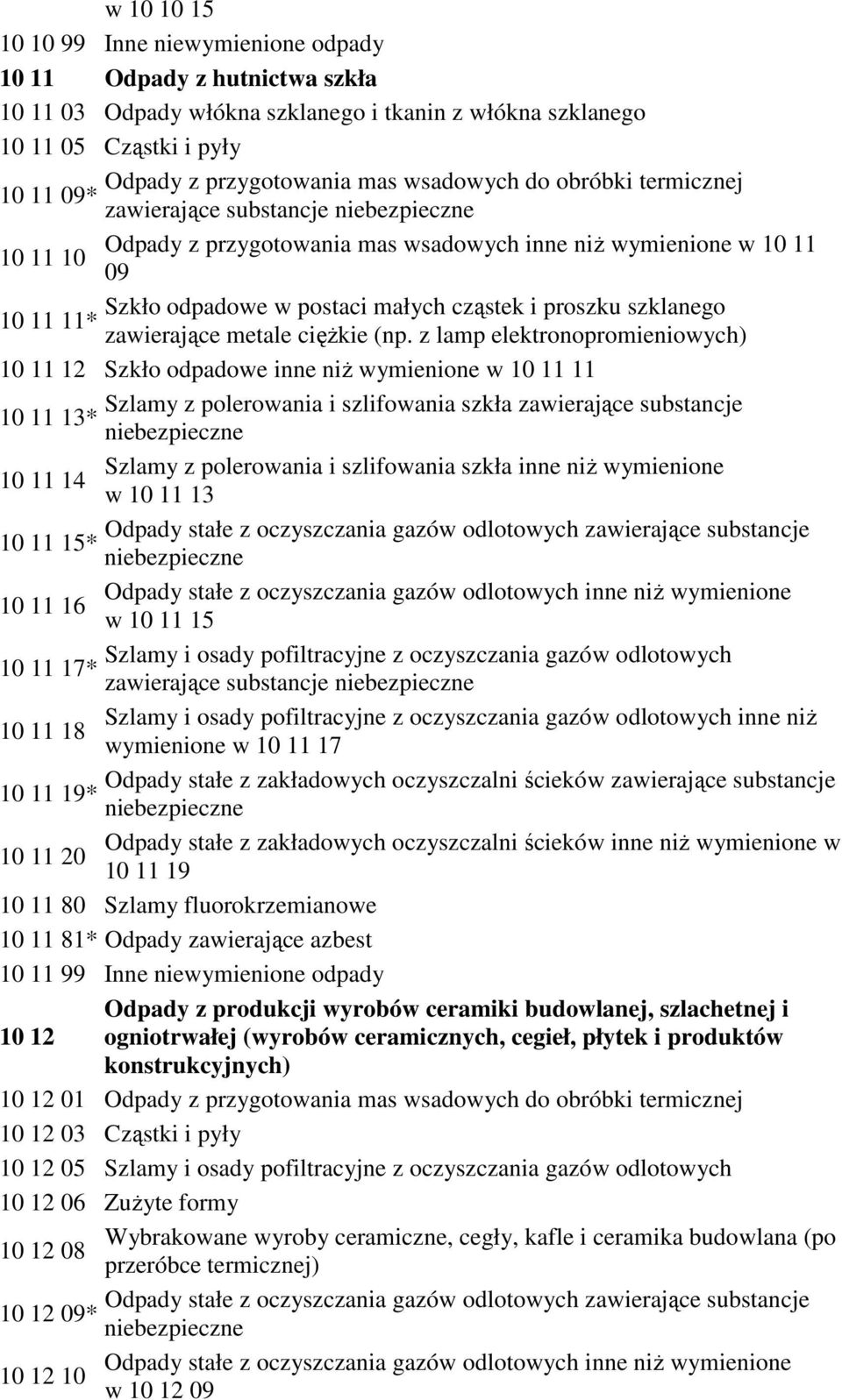 11* zawierające metale cięŝkie (np.