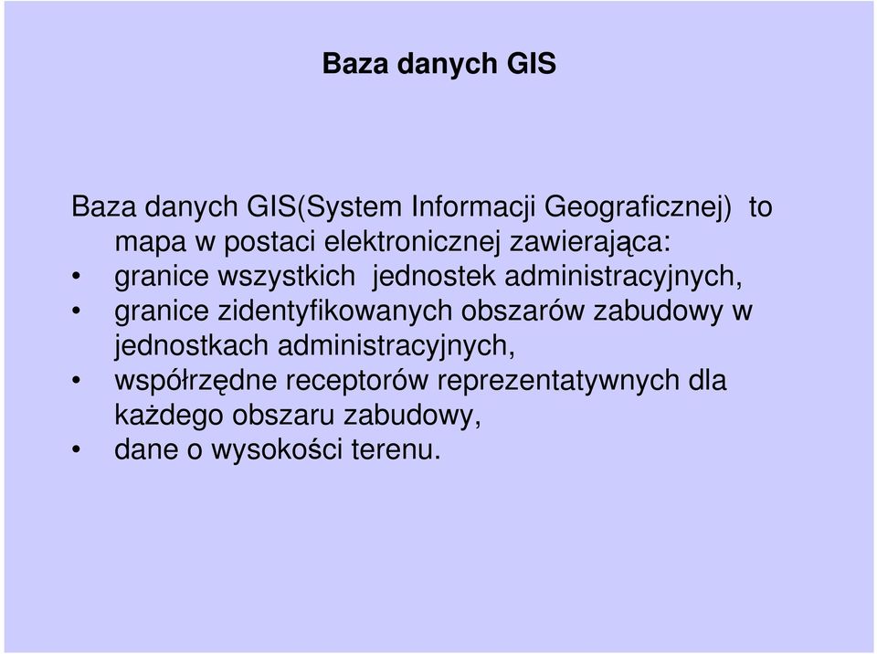 granice zidentyfikowanych obszarów zabudowy w jednostkach administracyjnych,