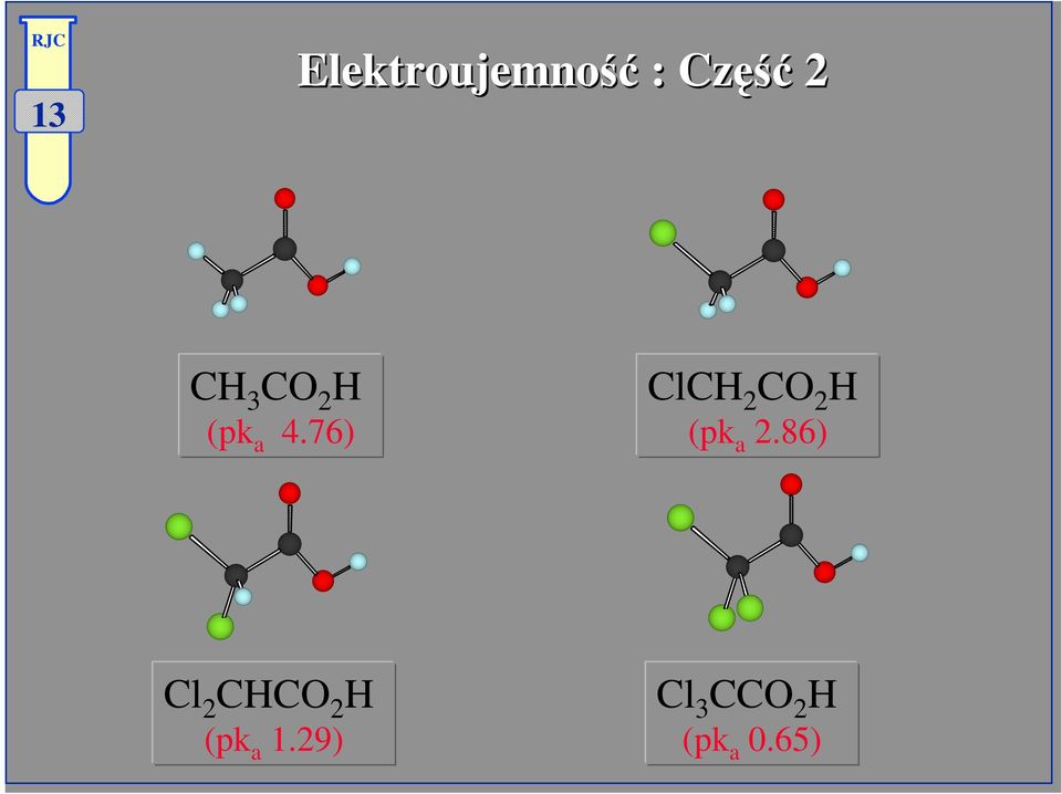 76) ClCH 2 CO 2 H (pk a 2.