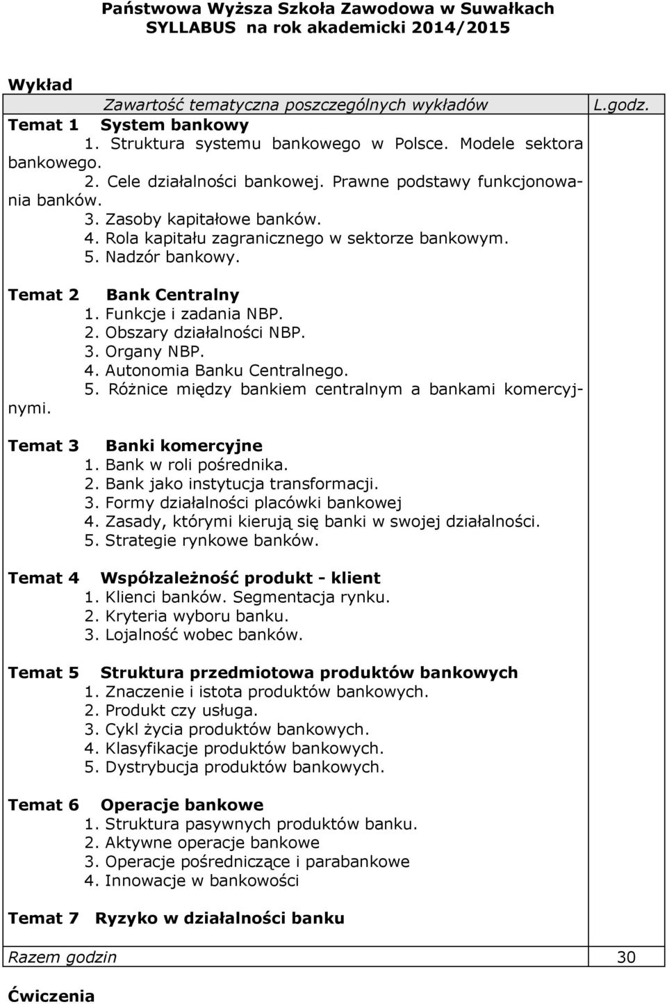 Obszary działalności NBP. Organy NBP. 4. Autonomia Banku Centralnego. 5. Różnice między bankiem centralnym a bankami komercyjnymi.