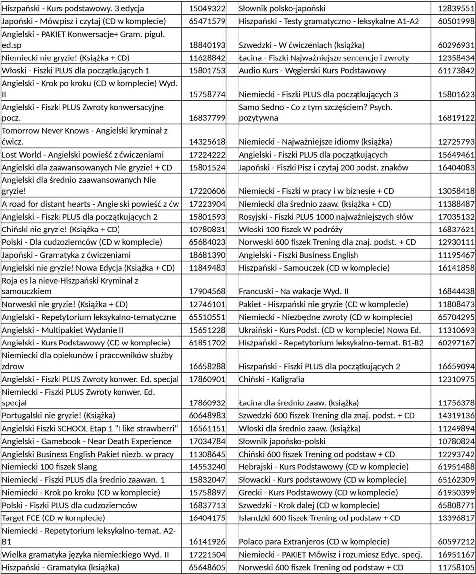Gram. piguł. ed.sp 18840193 Szwedzki - W ćwiczeniach (książka) 60296931 Niemiecki nie gryzie!