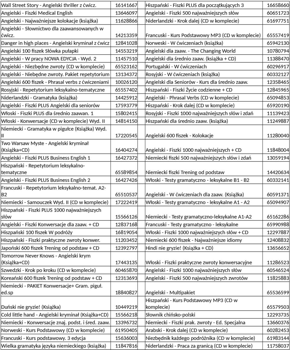 (książka) 11628866 Niderlandzki - Krok dalej (CD w komplecie) 61697751 Angielski - Słownictwo dla zaawansowanych w ćwicz.