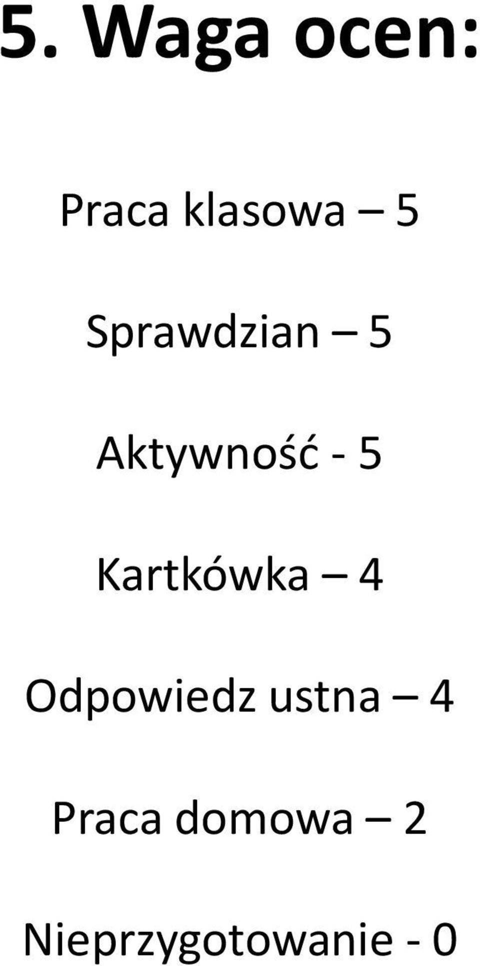 Kartkówka 4 Odpowiedz ustna 4