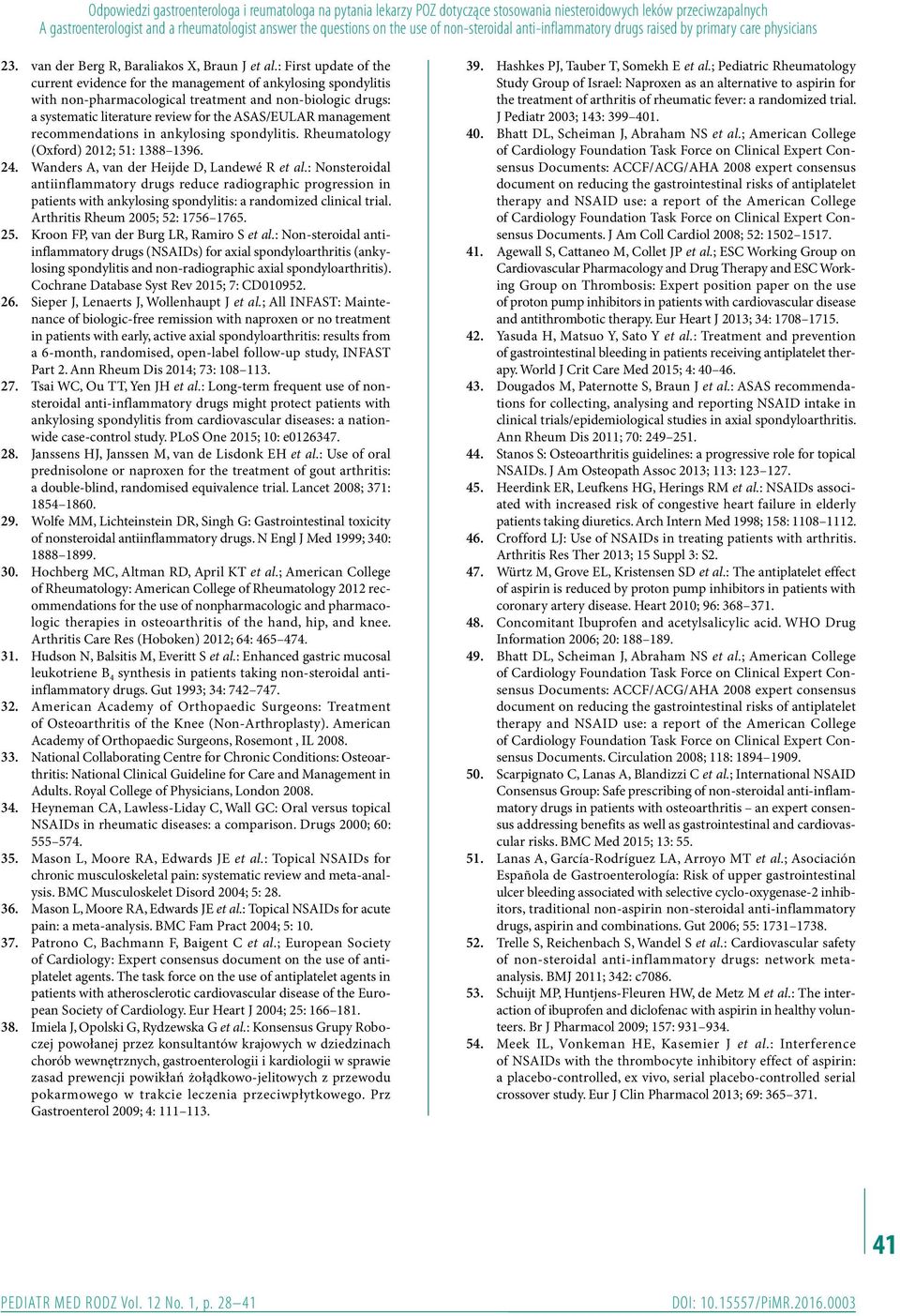 : First update of the current evidence for the management of ankylosing spondylitis with non-pharmacological treatment and non-biologic drugs: a systematic literature review for the ASAS/EULAR
