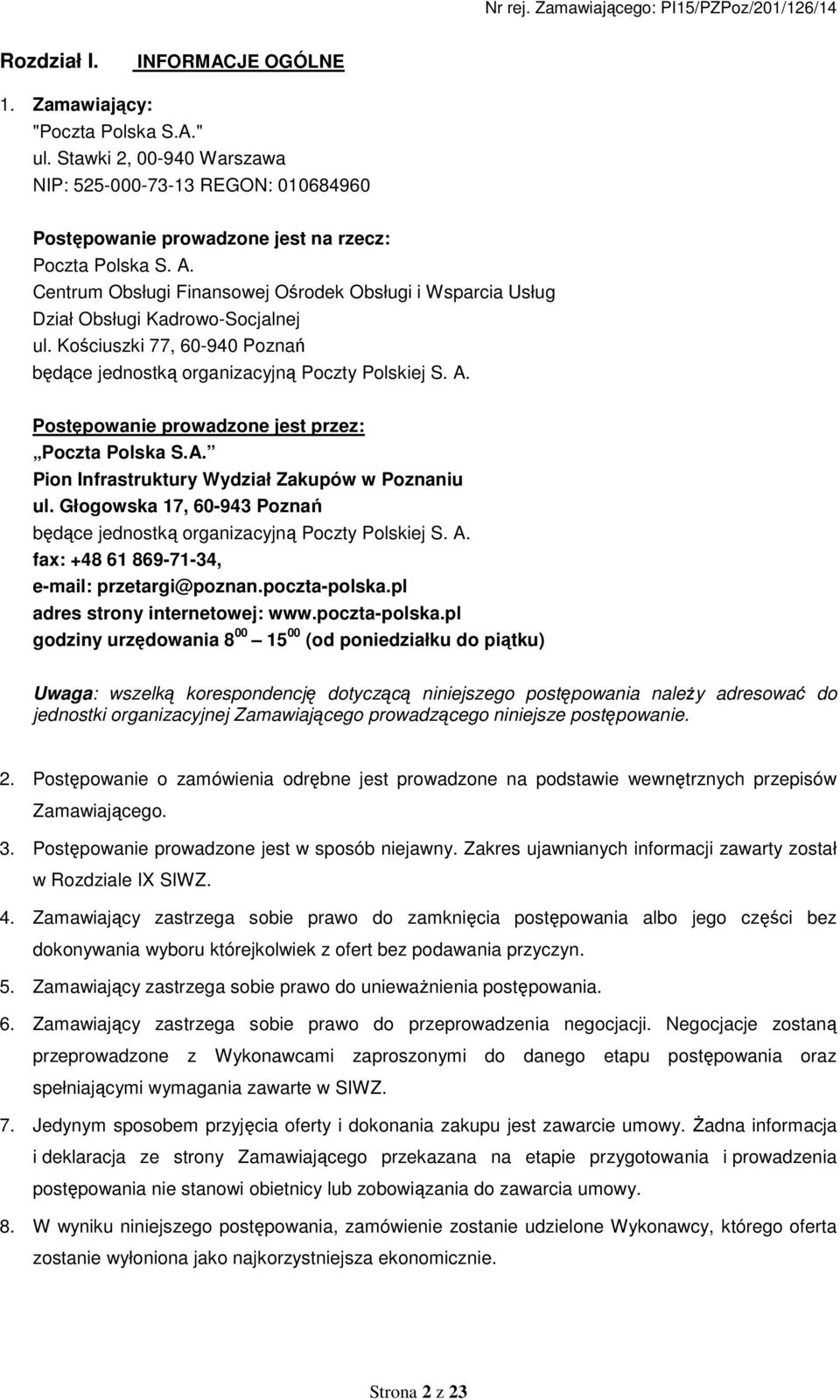 Przedmiotem Zamówienia Odrębnego jest: Dostawa paczek dla dzieci  pracowników Poczty Polskiej S.A. - PDF Darmowe pobieranie