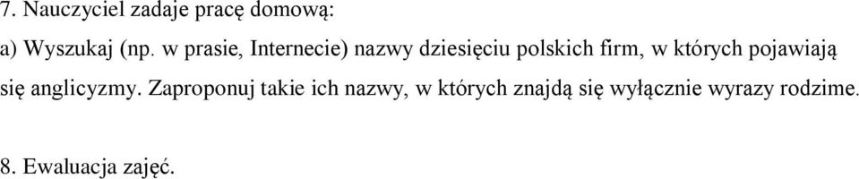 których pojawiają się anglicyzmy.