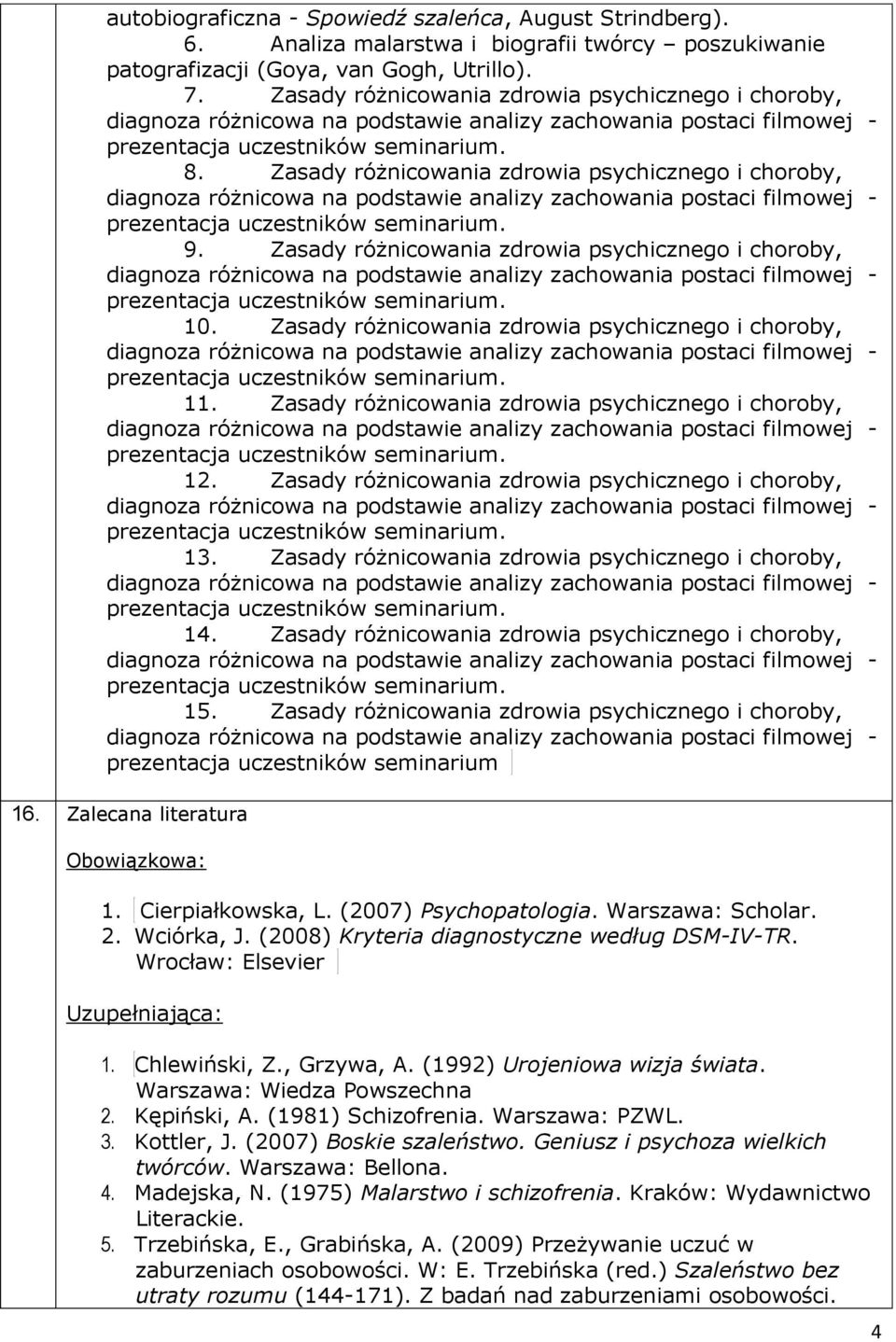 Zasady różnicowania zdrowia psychicznego i choroby, 11. Zasady różnicowania zdrowia psychicznego i choroby, 12. Zasady różnicowania zdrowia psychicznego i choroby, 13.