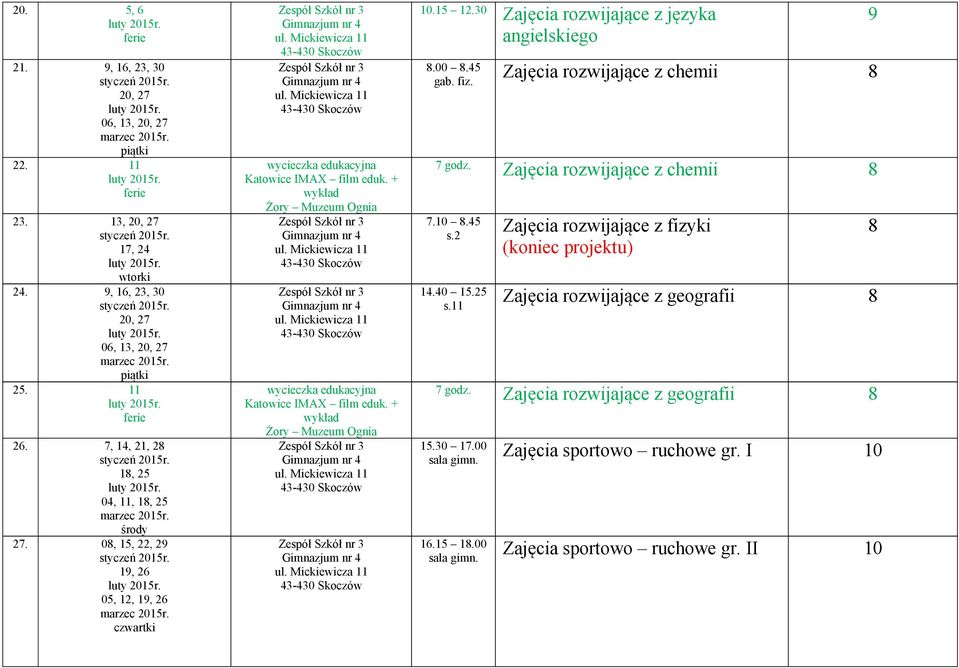 Zajęcia rozwijające z chemii Zajęcia rozwijające z chemii 7.10.45 s.