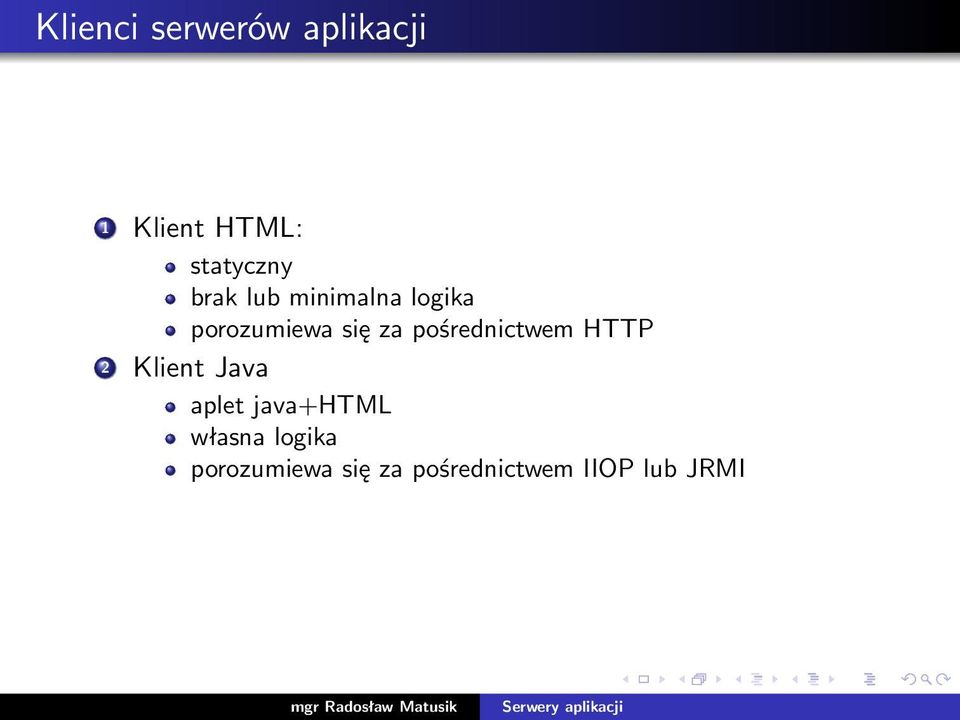 pośrednictwem HTTP 2 Klient Java aplet java+html