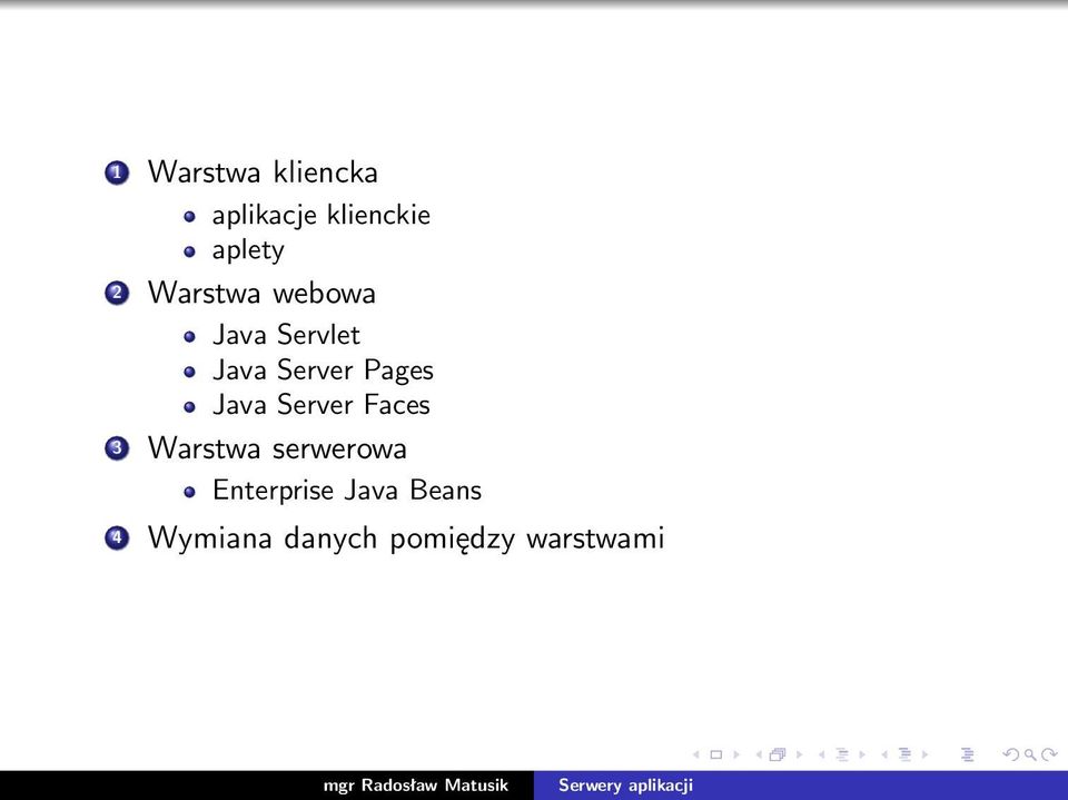 Java Server Faces 3 Warstwa serwerowa