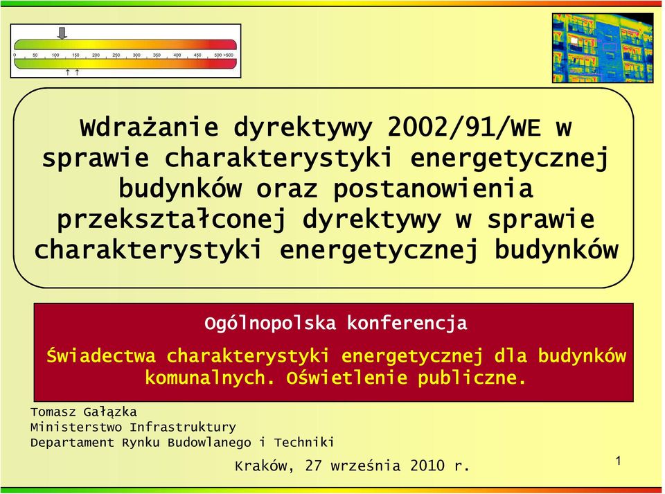 Świadectwa charakterystyki energetycznej dla budynków komunalnych. Oświetlenie publiczne.