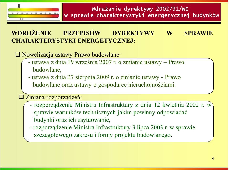 Zmiana rozporządzeń: - rozporządzenie Ministra Infrastruktury z dnia 12 kwietnia 2002 r.