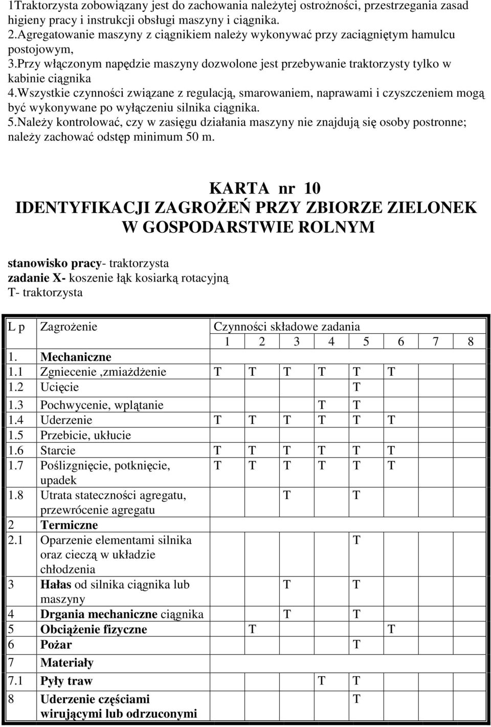 Wszystkie czynnoci zwizane z regulacj, smarowaniem, naprawami i czyszczeniem mog by wykonywane po wyłczeniu silnika cignika. 5.
