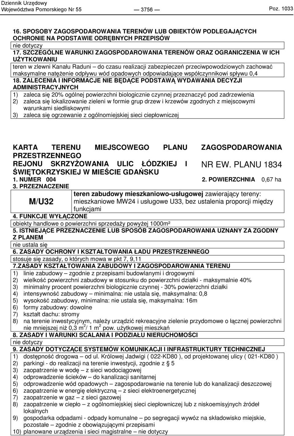 opadowych odpowiadające współczynnikowi spływu 0,4 18.