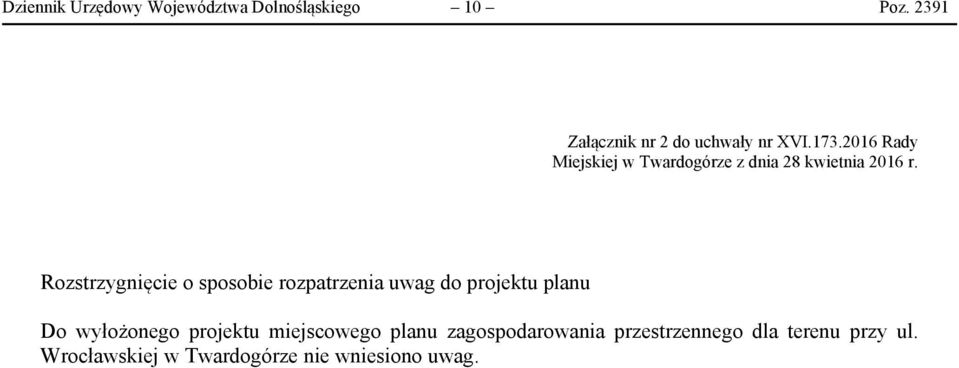 2016 Rady Miejskiej w Twardogórze z dnia 28 kwietnia 2016 r.
