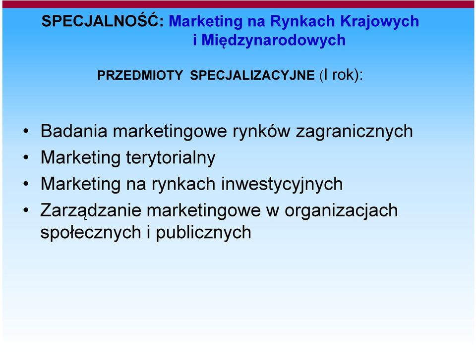 zagranicznych Marketing terytorialny Marketing na rynkach