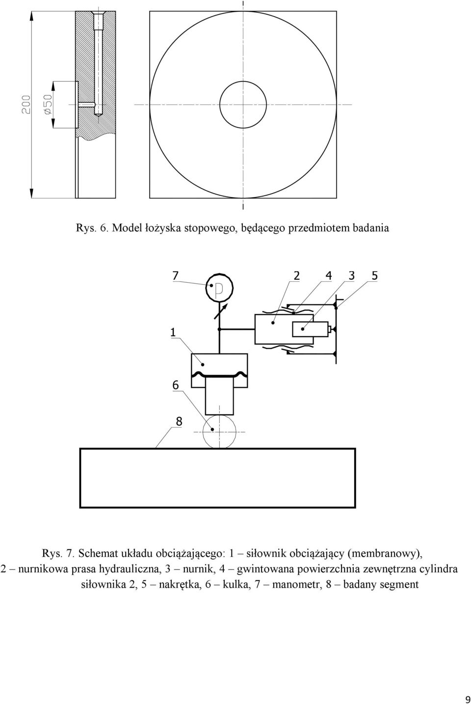 nurnikowa prasa hydrauliczna, 3 nurnik, 4 gwintowana powierzchnia