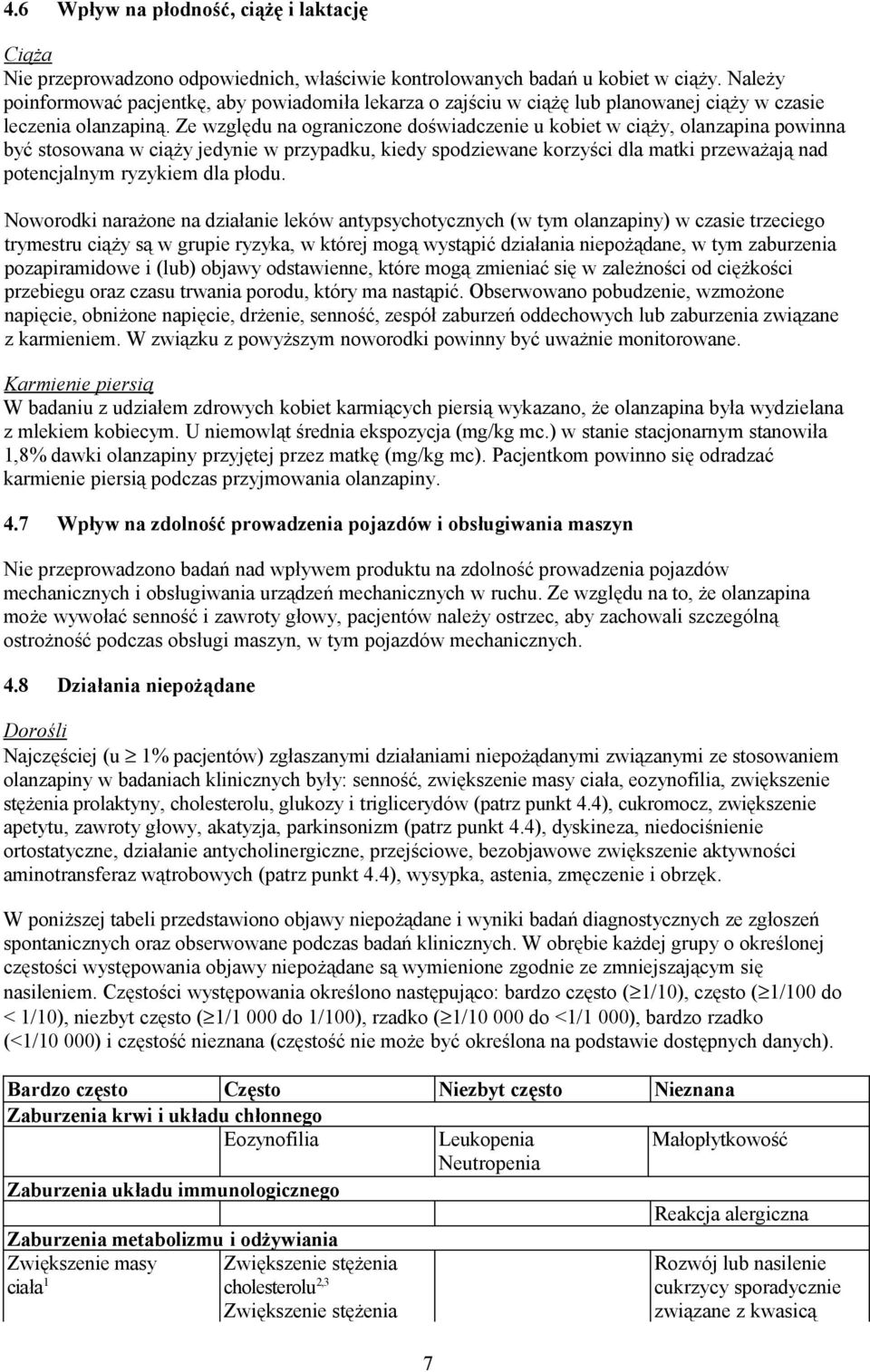 Ze względu na ograniczone doświadczenie u kobiet w ciąży, olanzapina powinna być stosowana w ciąży jedynie w przypadku, kiedy spodziewane korzyści dla matki przeważają nad potencjalnym ryzykiem dla
