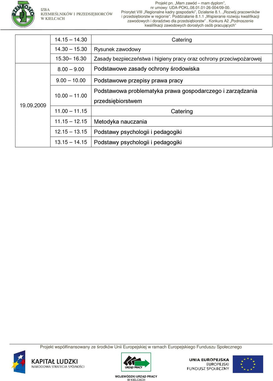 zasady ochrony środowiska Podstawowe przepisy prawa pracy 19.09.