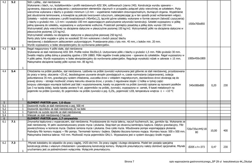 Płyta wierzchnia wykonana z blachy o grubości minimum,0 mm wypełnienie materiałem drewnopochodnym, tłumiącym drgania.