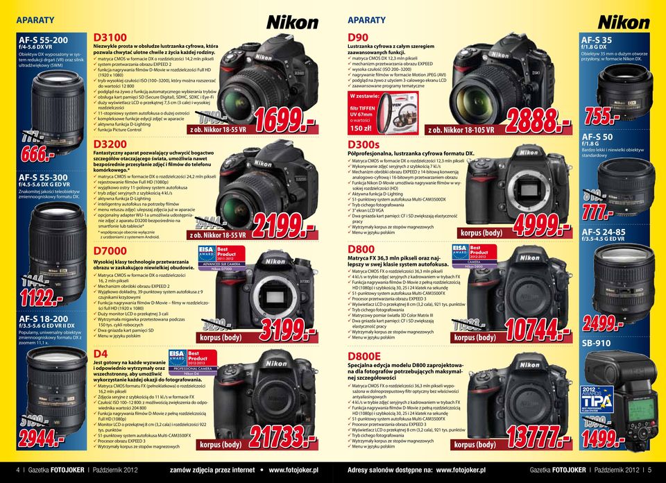 6 G ED VR II DX Popularny, uniwersalny obiektyw zmiennoogniskowy formatu DX z zoomem 11,1 x. 777.
