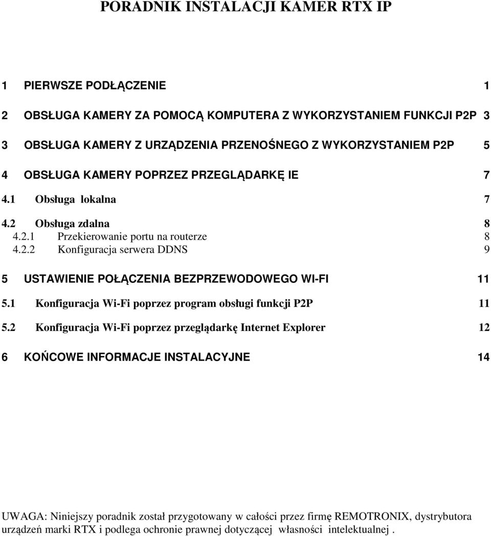 1 Konfiguracja Wi-Fi poprzez program obsługi funkcji P2P 11 5.