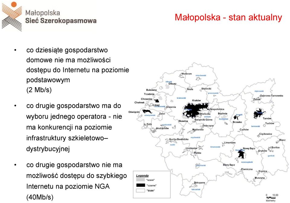operatora - nie ma konkurencji na poziomie infrastruktury szkieletowo dystrybucyjnej co