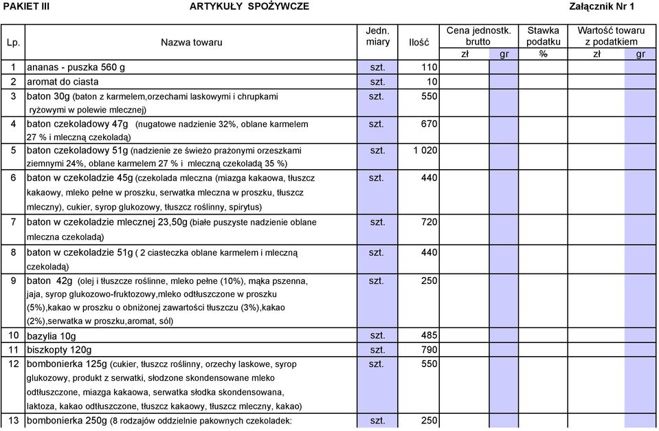 670 27 % i mleczną czekoladą) 5 baton czekoladowy 51g (nadzienie ze świeżo prażonymi orzeszkami szt.