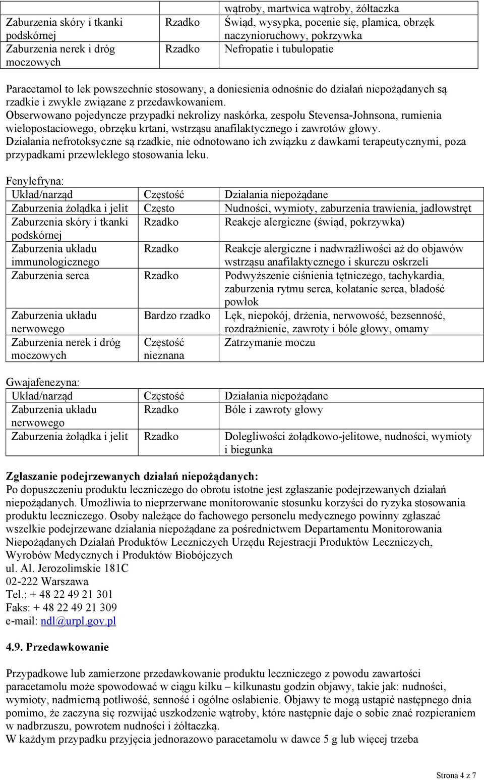 Obserwowano pojedyncze przypadki nekrolizy naskórka, zespołu Stevensa-Johnsona, rumienia wielopostaciowego, obrzęku krtani, wstrząsu anafilaktycznego i zawrotów głowy.