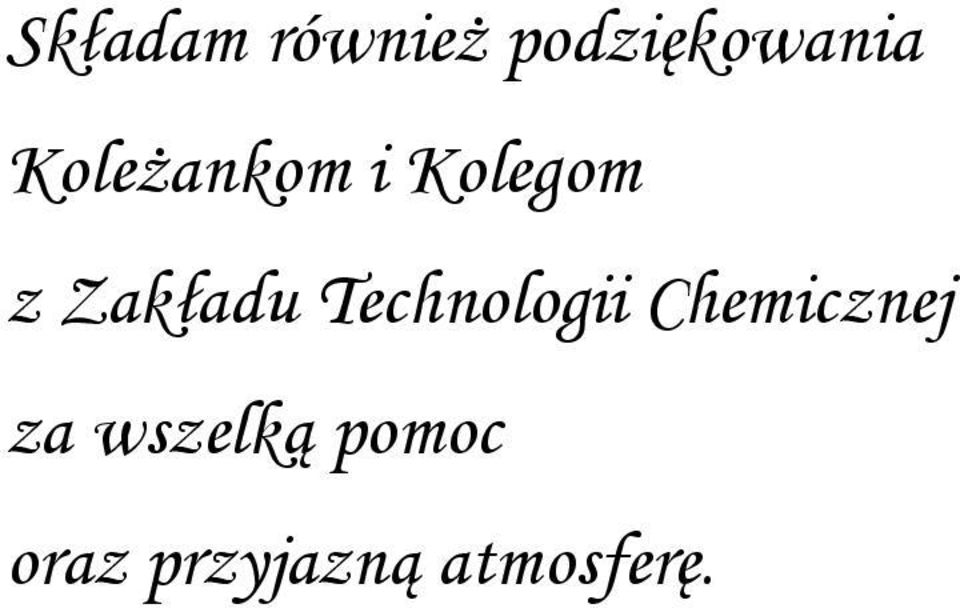 Technologii Chemicznej za