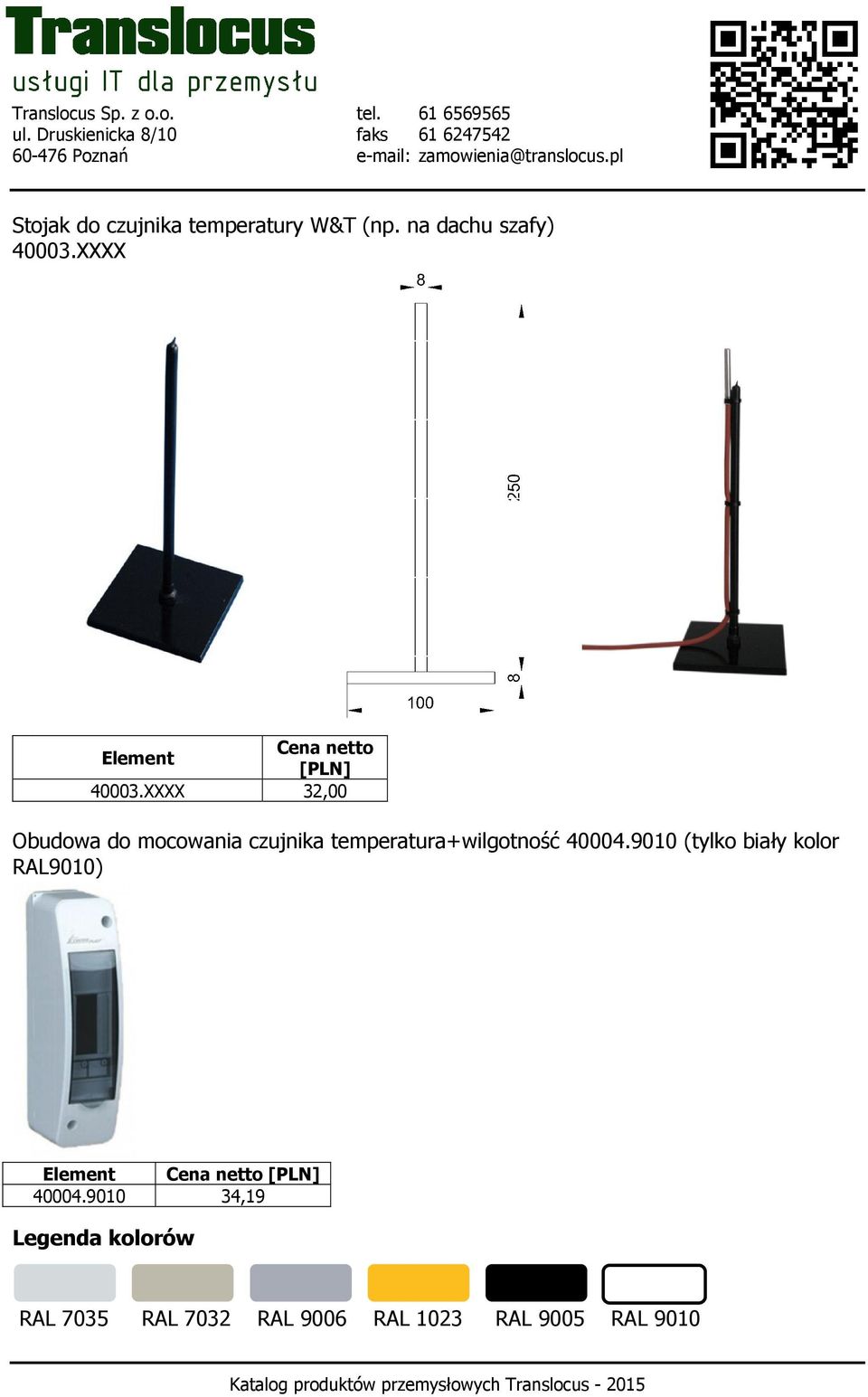 XXXX 32,00 Obudowa do mocowania czujnika temperatura+wilgotność