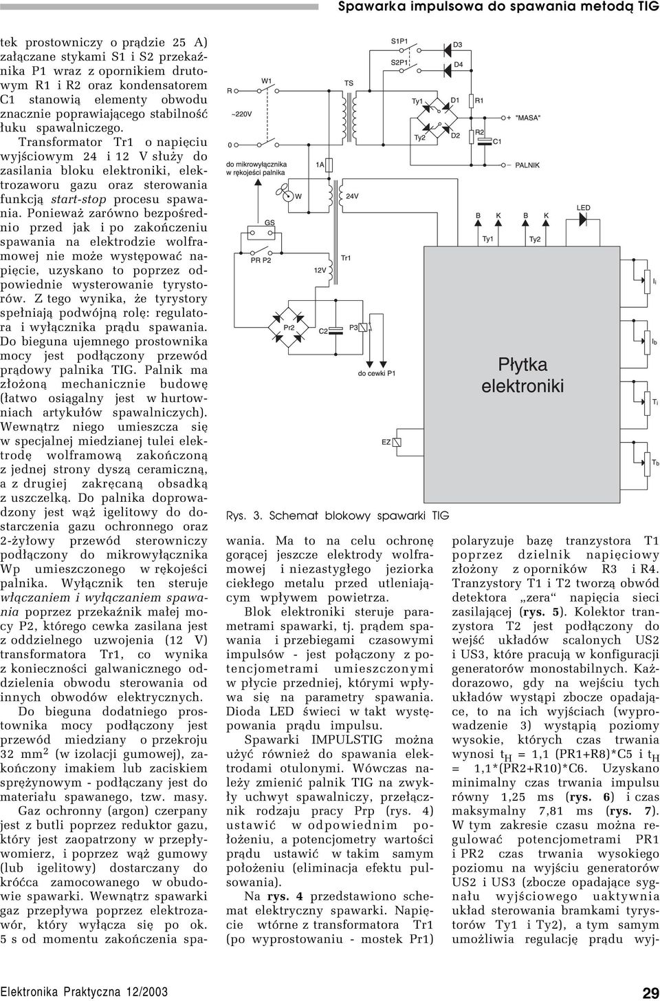 Poniewaø zarûwno bezpoúrednio przed jak i po zakoòczeniu spawania na elektrodzie wolframowej nie moøe wystípowaê napiície, uzyskano to poprzez odpowiednie wysterowanie tyrystorûw.