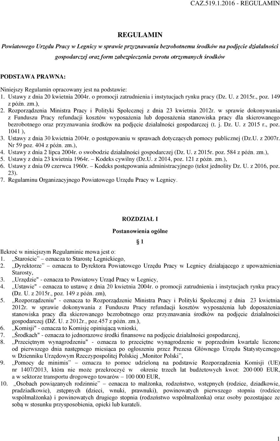 Rozporządzenia Ministra Pracy i Polityki Społecznej z dnia 23 kwietnia 2012r.