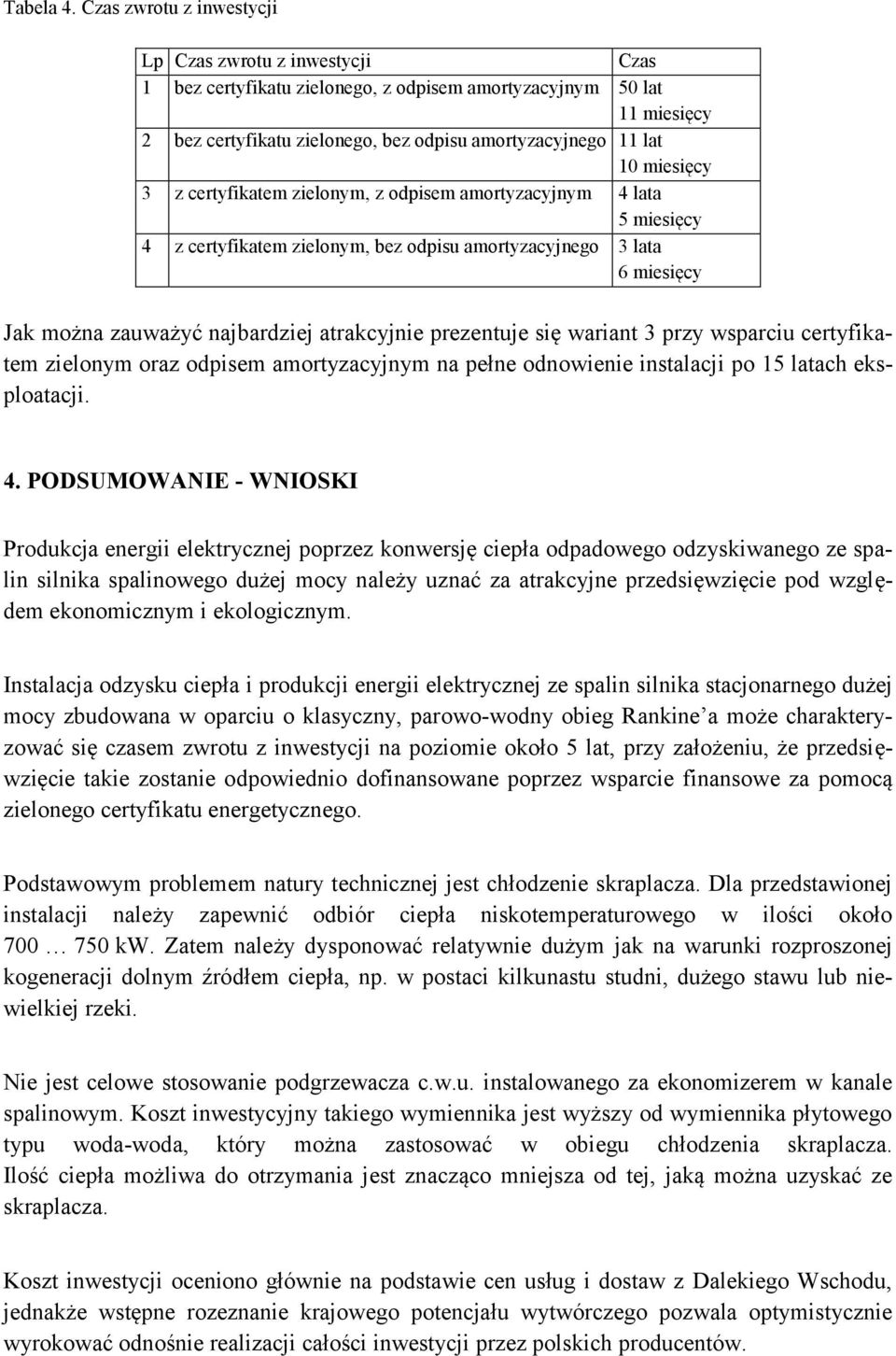 miesięcy 3 z certyfikatem zielonym, z odpisem amortyzacyjnym 4 lata 5 miesięcy 4 z certyfikatem zielonym, bez odpisu amortyzacyjnego 3 lata 6 miesięcy Jak można zauważyć najbardziej atrakcyjnie