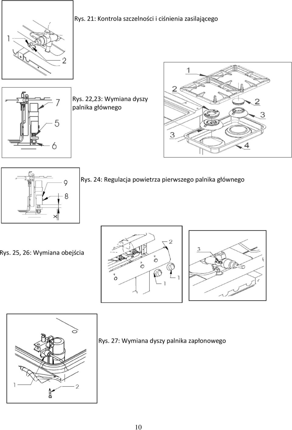 24: Regulacja powietrza pierwszego palnika głównego Rys.