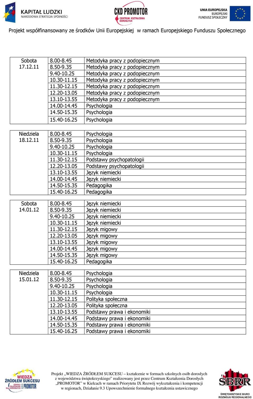 50-9.35 Język niemiecki 9.40-10.25 Język niemiecki 11.30-12.15 Język migowy 12.20-13.05 Język migowy 13.