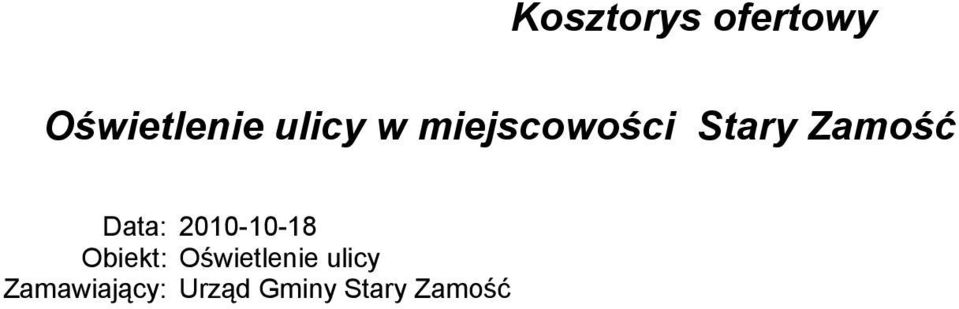 Obiekt: Oświetlenie