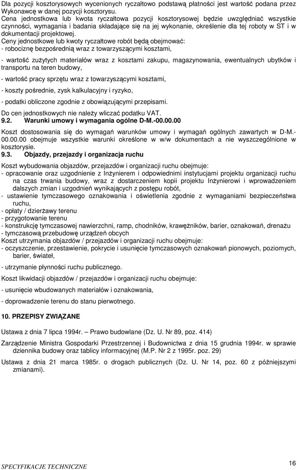 dokumentacji projektowej.