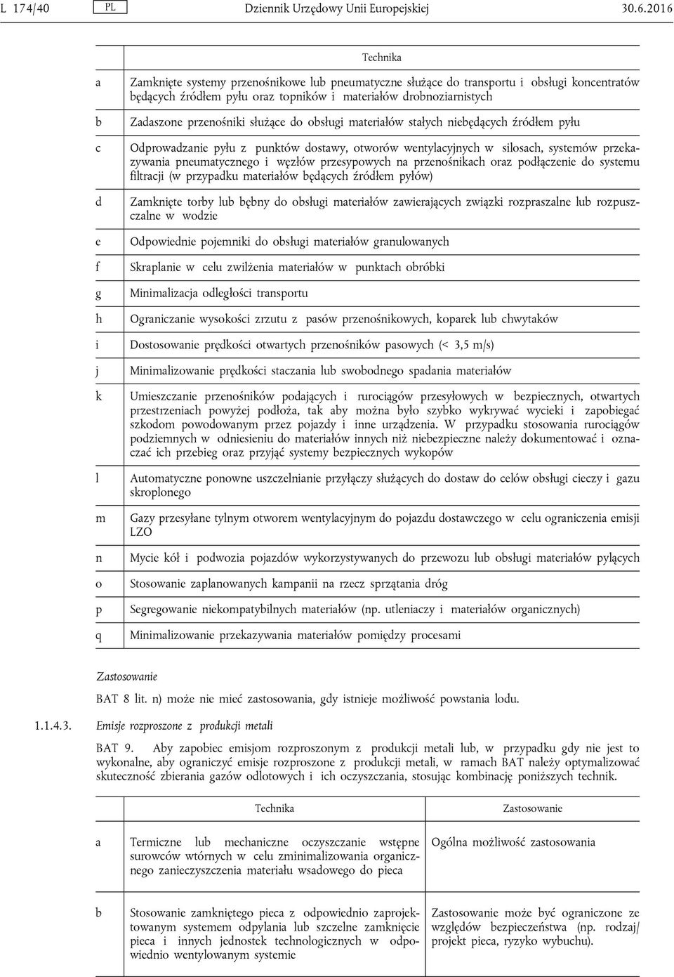 przenośniki służące do osługi mteriłów stłych nieędących źródłem pyłu Odprowdznie pyłu z punktów dostwy, otworów wentylcyjnych w silosch, systemów przekzywni pneumtycznego i węzłów przesypowych n