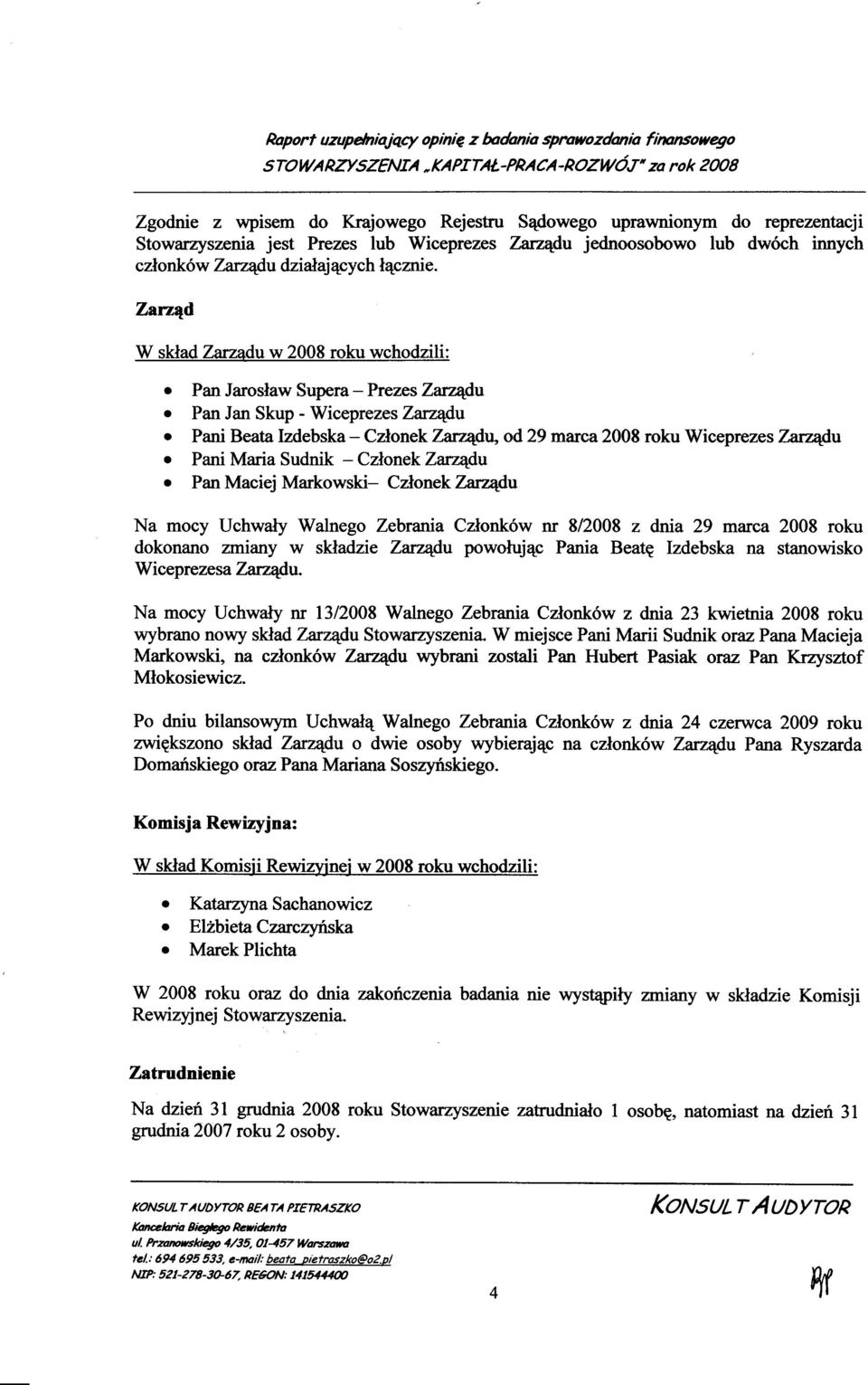 Zarzadu dzialajacych lacznie.