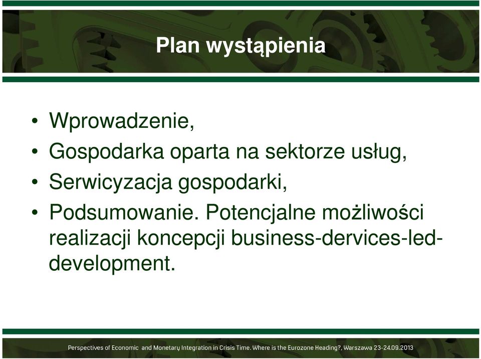 gospodarki, Podsumowanie.