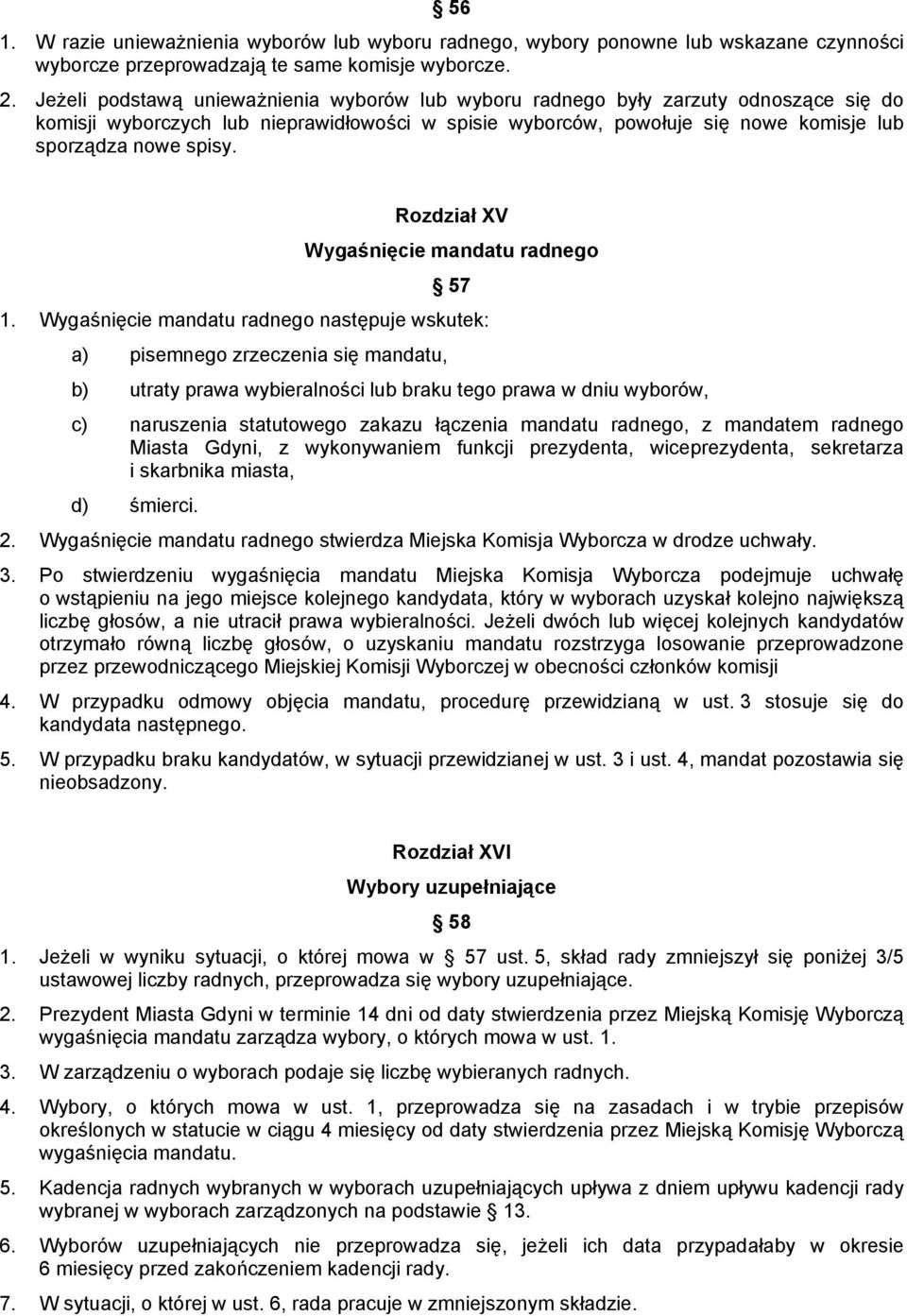 Rozdział XV Wygaśnięcie mandatu radnego 57 1.