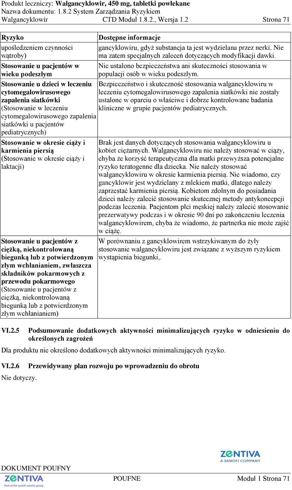 Nie ma zatem specjalnych zaleceń dotyczących modyfikacji dawki. Nie ustalono bezpieczeństwa ani skuteczności stosowania w populacji osób w wieku podeszłym.