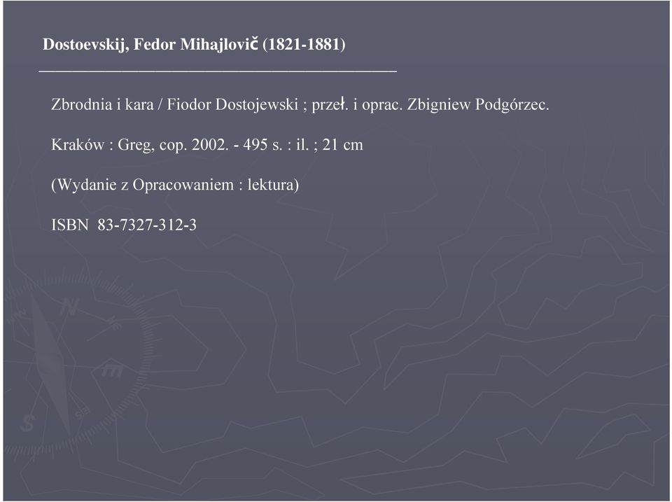 Zbigniew Podgórzec. Kraków : Greg, cop. 2002. - 495 s.
