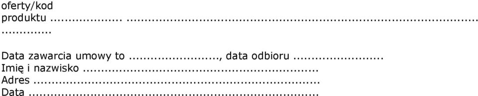 .., data odbioru.